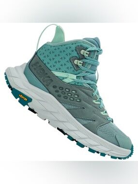 HOKA Women's Anacapa Breeze Mid hiking boots in the Trellis/Mist Green colorway